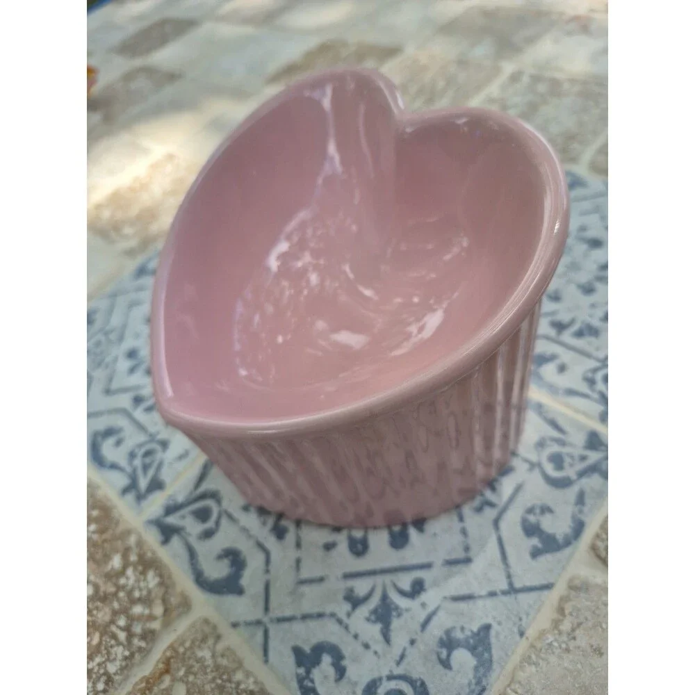 Ceramic Raised Cat-Bowls,Tilted Elevated Food or Water Bowls,Stress Free Mauve